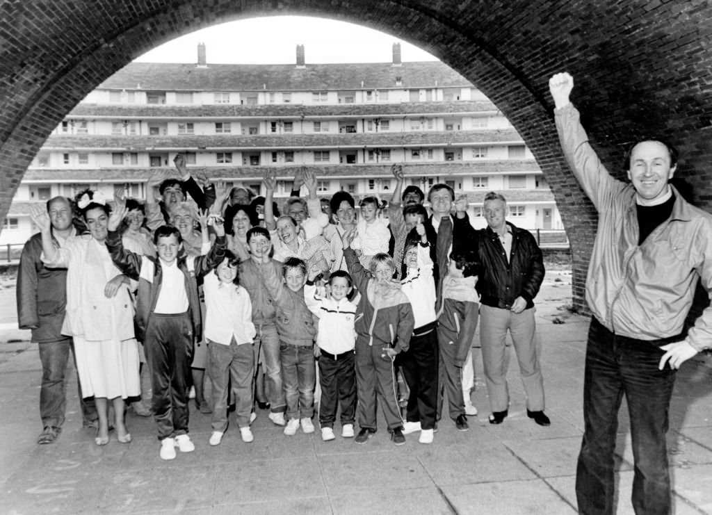 Gerard Gardens, a tenement block in Liverpool city centre, 1986