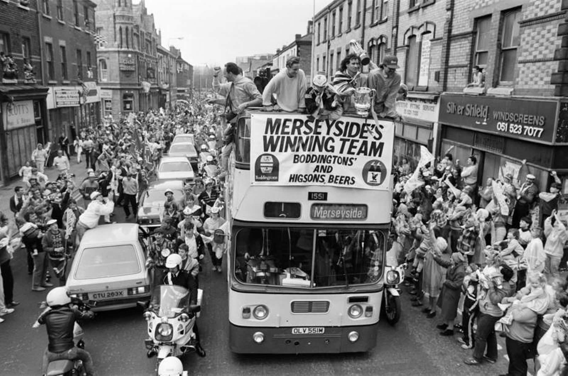 Liverpool FC, Homecoming Victory Parade after winning the FA Cup, and completing a League and Cup double, Sunday 11th May 1986.