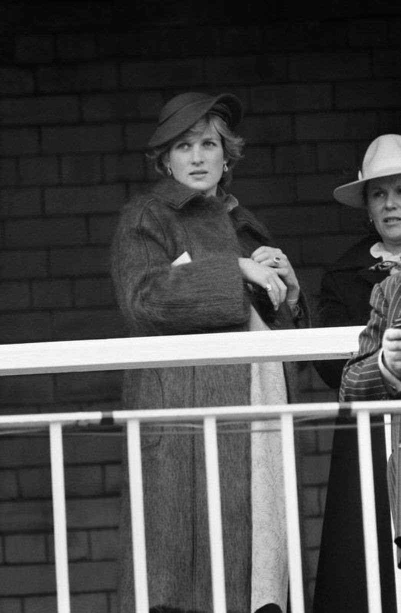 Princess Diana at Aintree Racecourse for the the Grand National horserace. 3rd April 1982.