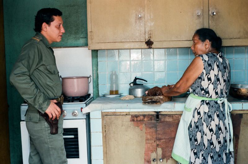 Doña Mercedes with their son, Julio Montano, Managua, Nicaragua, 1985