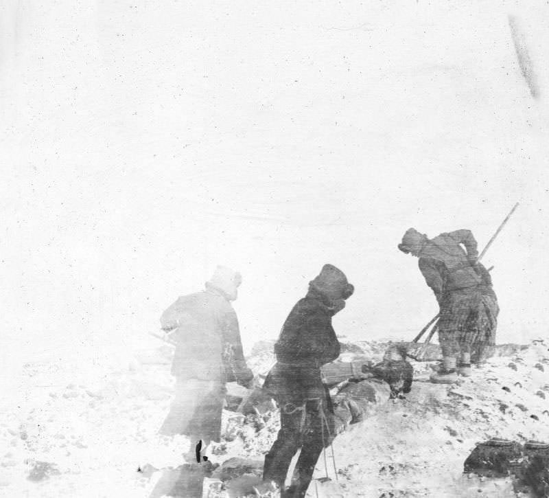 Moving bodies to cremation pit, Harbin