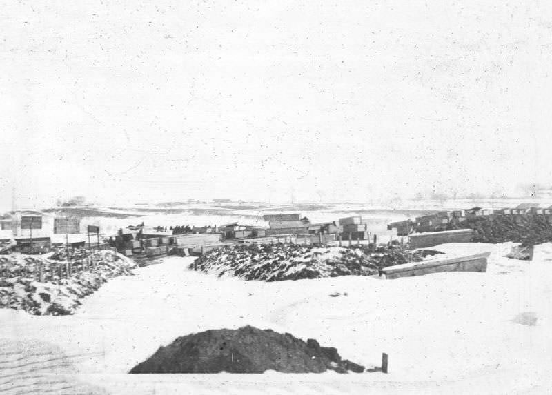 Collecting place for coffins outside city gate, Changchun