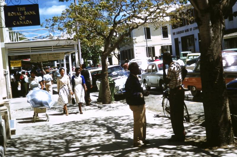 Street scene, Bay Street, Nassau, 1960