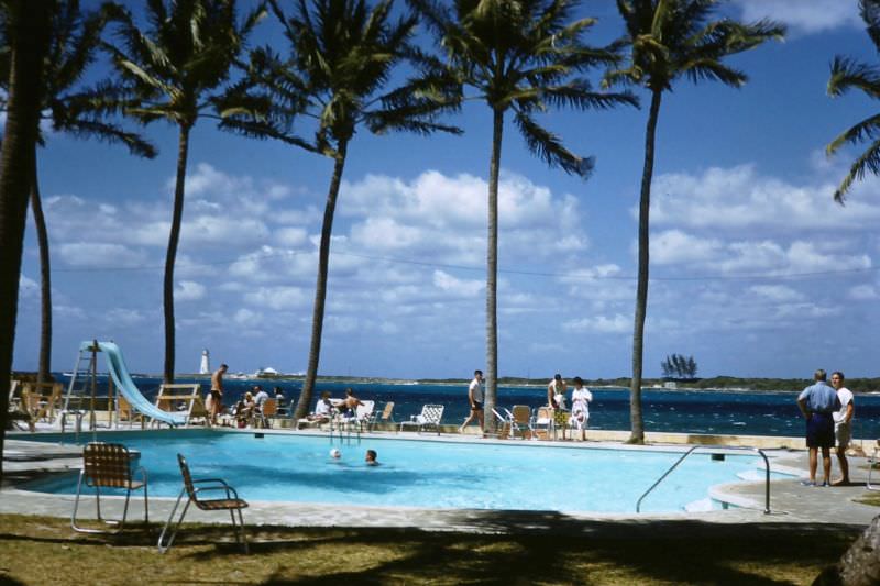 Swimming pool at British-Colonial Hotel, Nassau, 1960