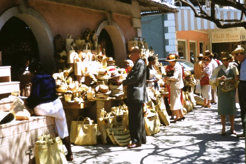 The Straw Market, Bay Street, Nassau, 1960
