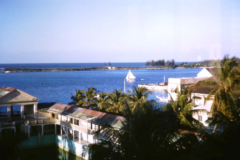 View from room in British-Colonial Hotel, Nassau, 1960