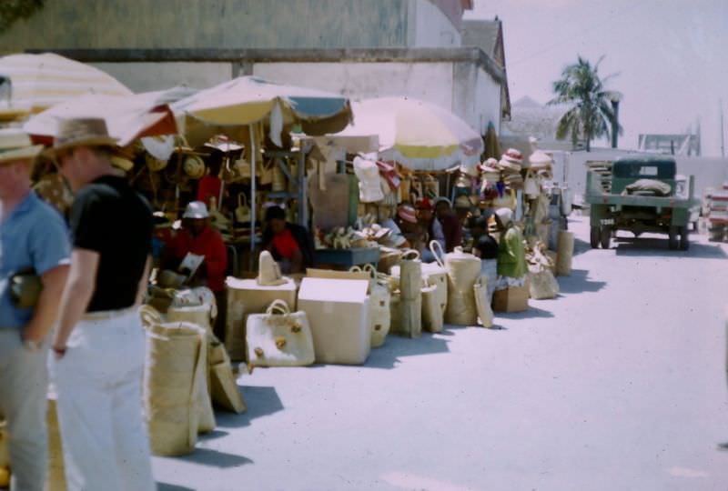 Native market, Nassau, 1960
