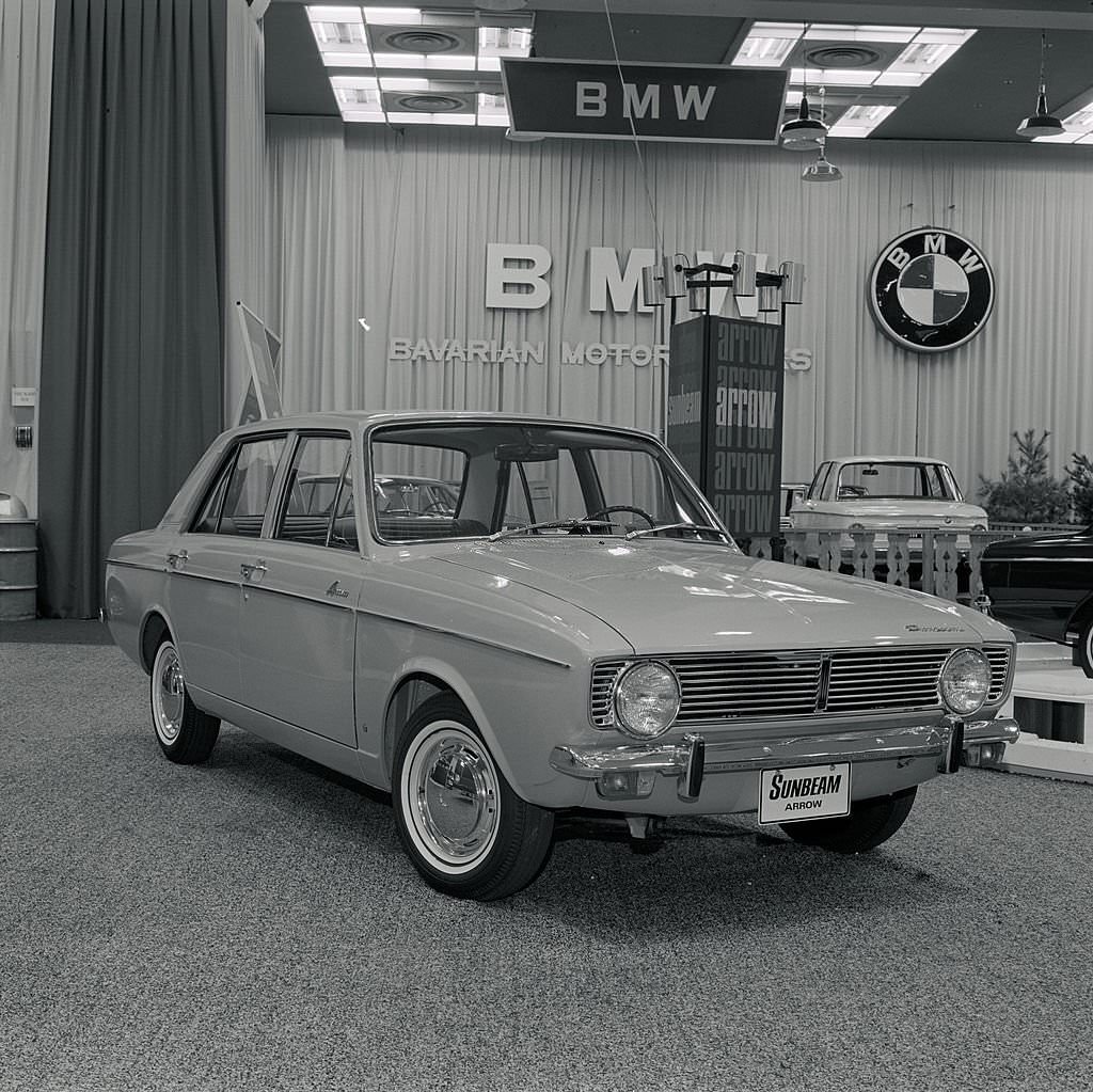The new Sunbeam Arrow on display at the New York Auto Show, 1967