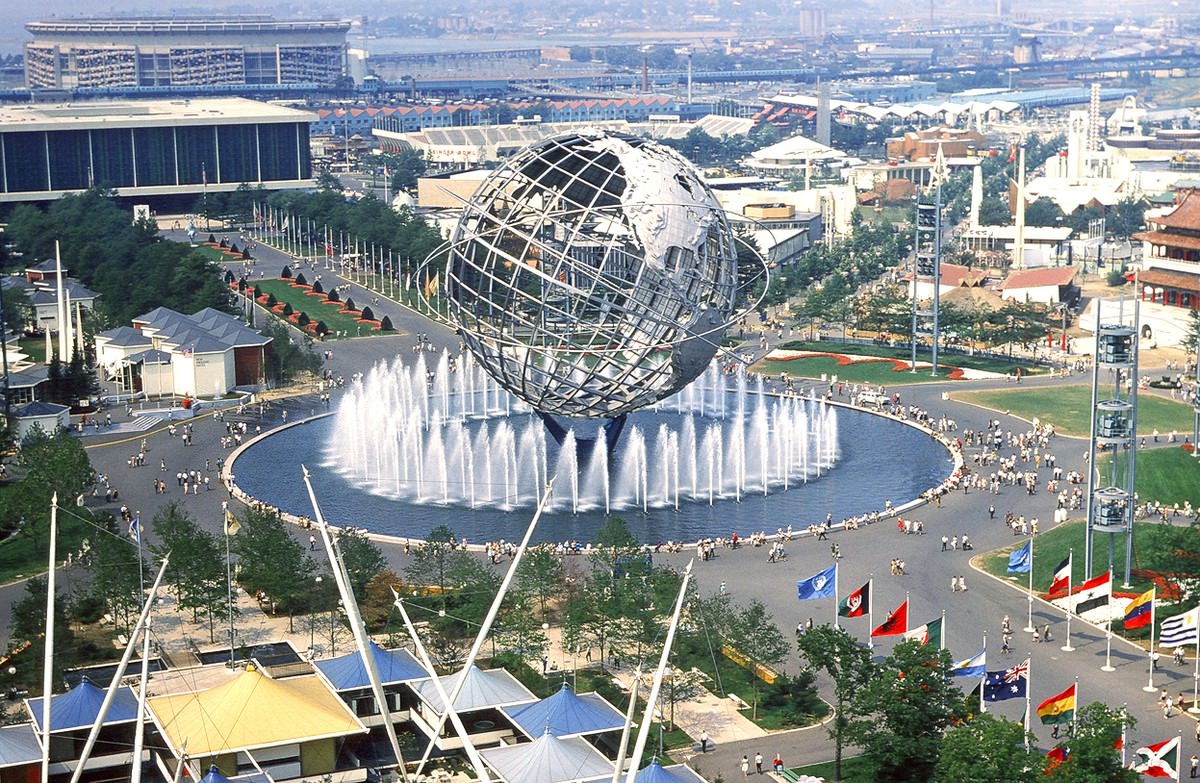 The Unisphere, the 12-story stainless-steel globe at the heart of the 1964 World's Fair.