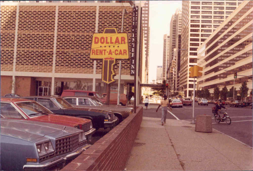 20th and Market Streets, looking east, 1980s