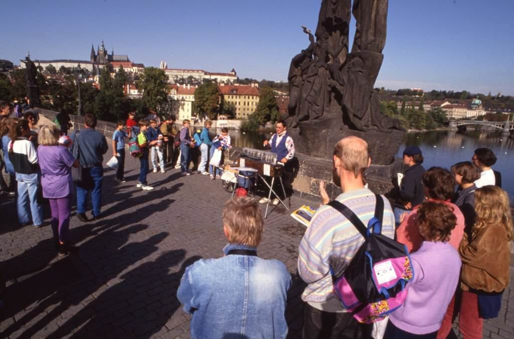 Street musician in Prague, 1992