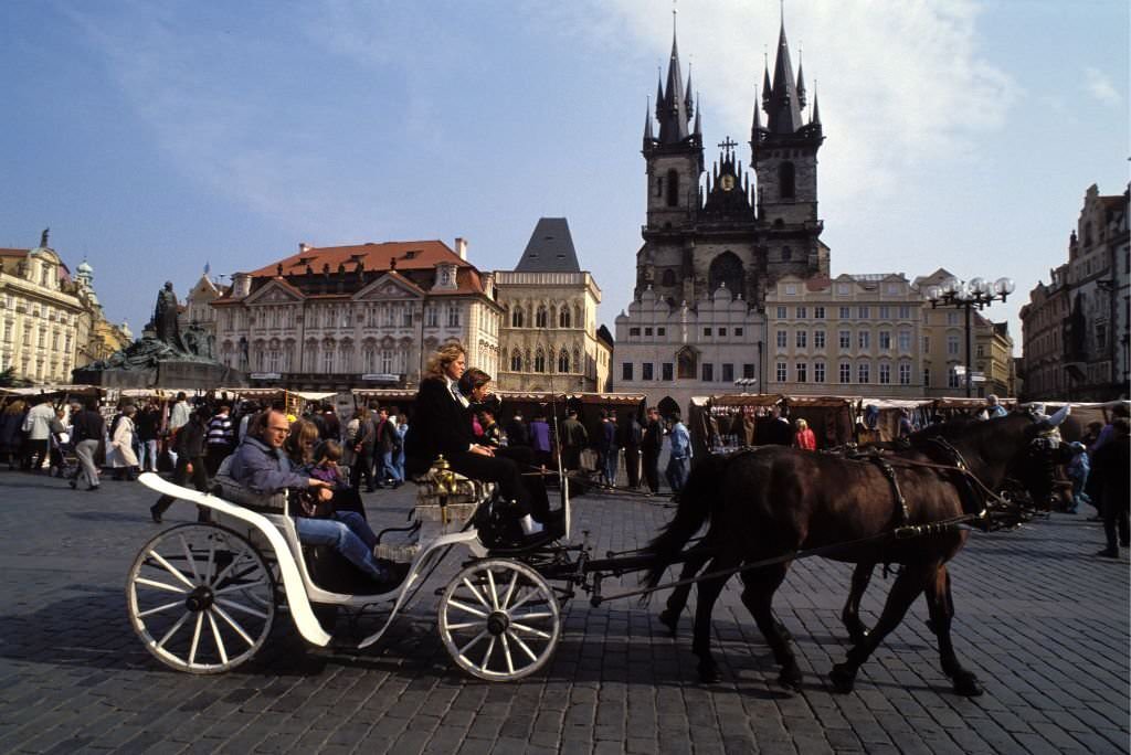 Old town square, Prague, 1990s