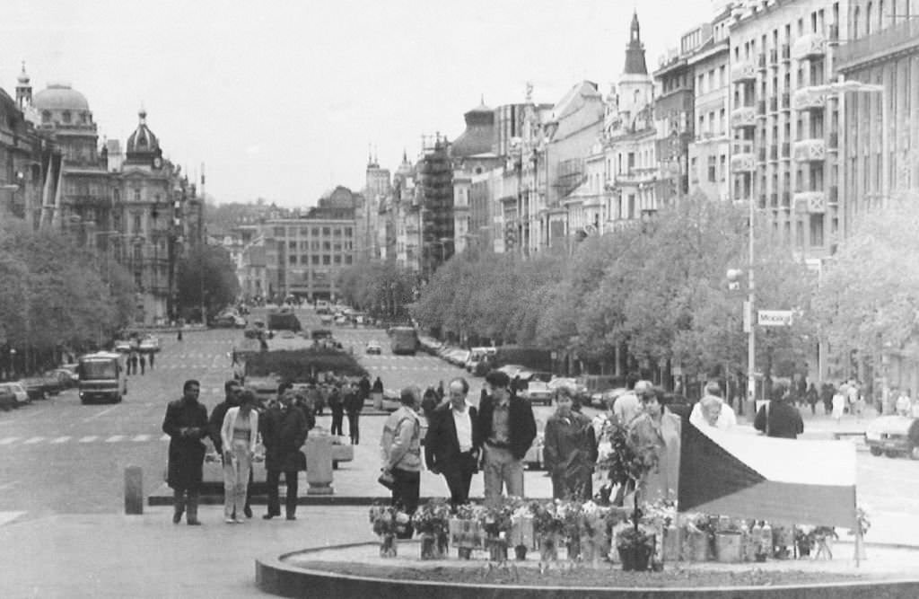 Prague's Wenceslas Square, where the communist government was toppled.