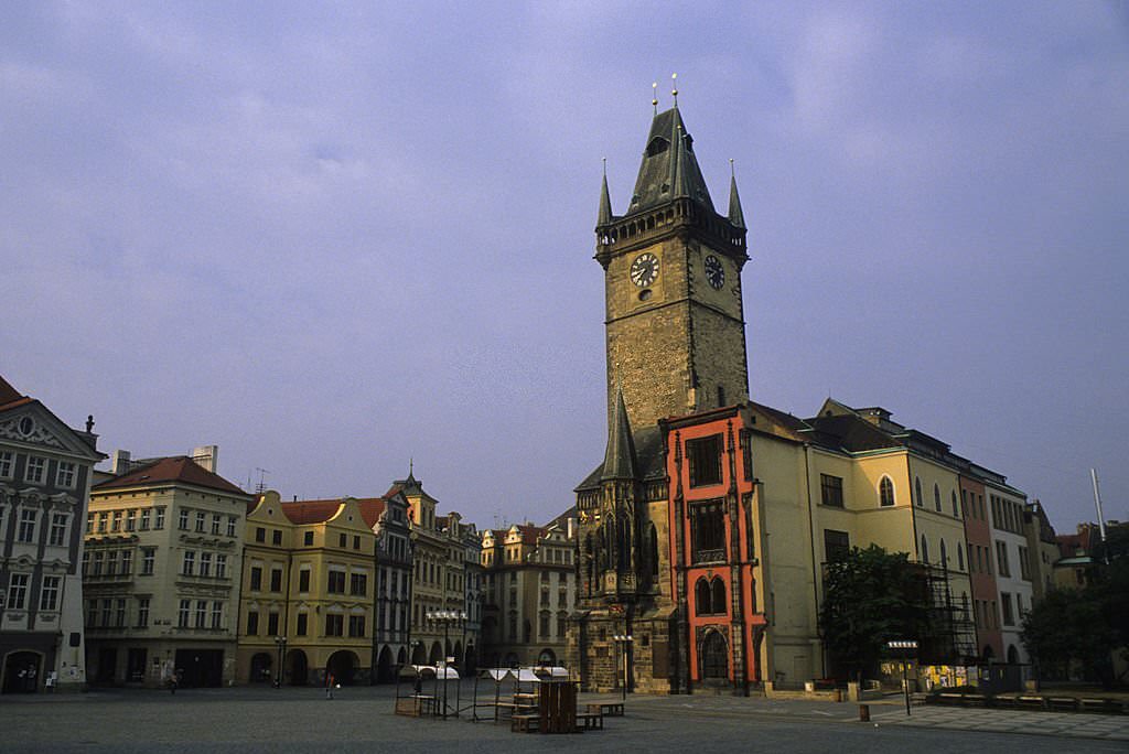 Czech Republic, Prague, Old Town Square (staromestske Namesti), Town Hall, Prague, 1990