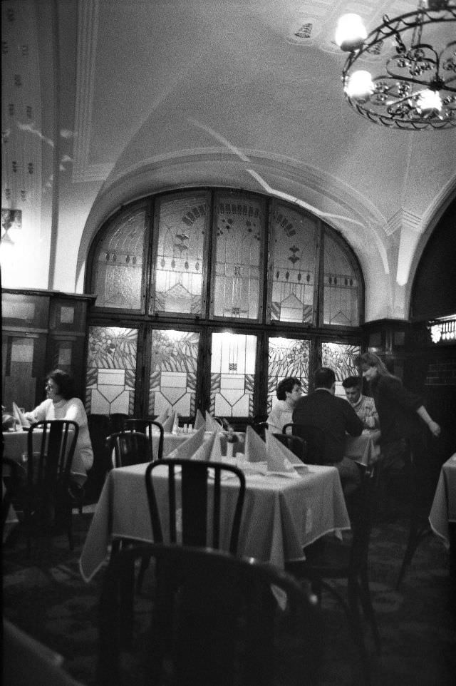 Basement restaurant, Grand Hotel Europa, Wenceslas Square, Prague, 1995
