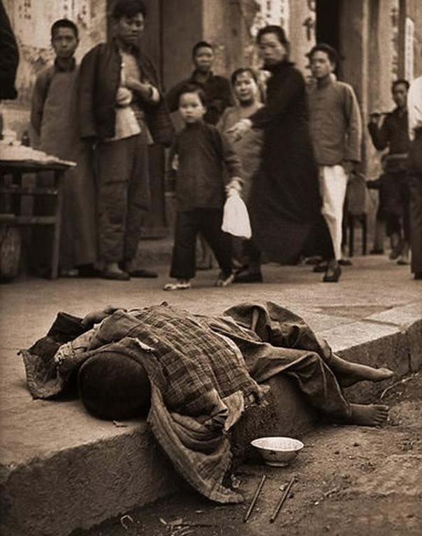 During The Famine Young Child Dying tn the Gutter, China, 1964