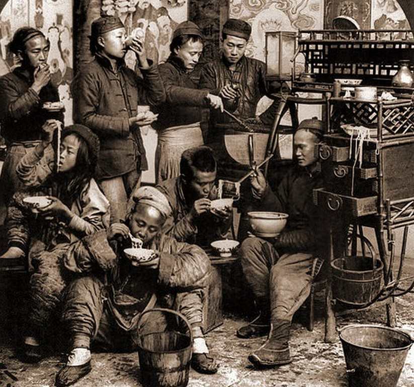 Natives At Breakfast, Movable Chow Shop, Canton, China, 1919