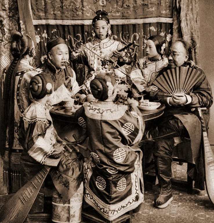 Rich Merchants Dining With Singing Girls, Pekin, China, 1901