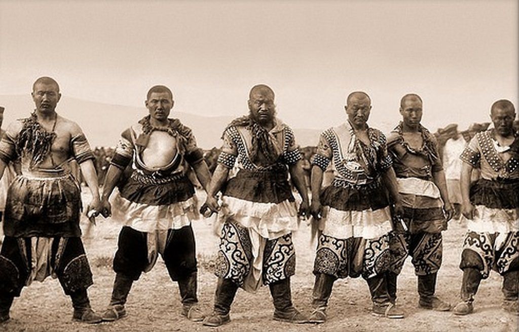 Six Strongmen in Traditional Dress, China, 1909