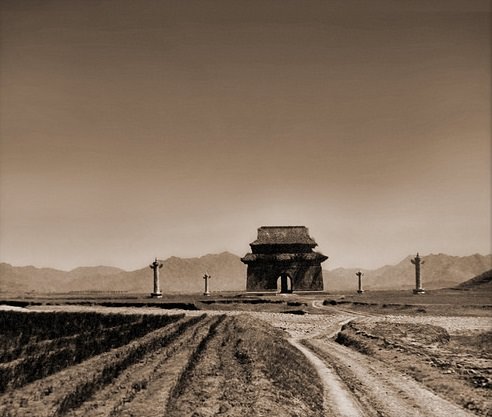 Stele Pavilion, SacredWay, Ming Tombs, Peking, China, 1900