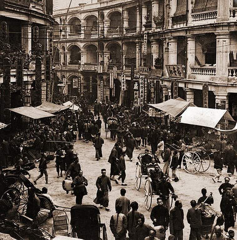 Queen's Road On Chinese New Years Day, Hong Kong, China, 1902