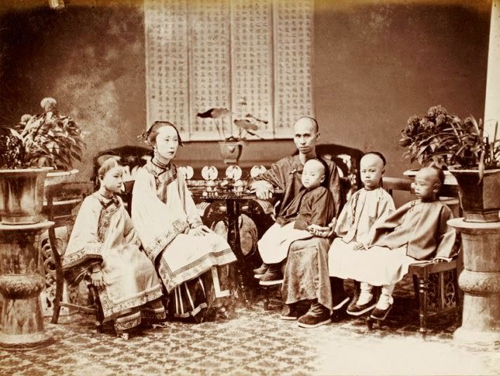 Merchant and his family, Canton, Milton Miller, 1860