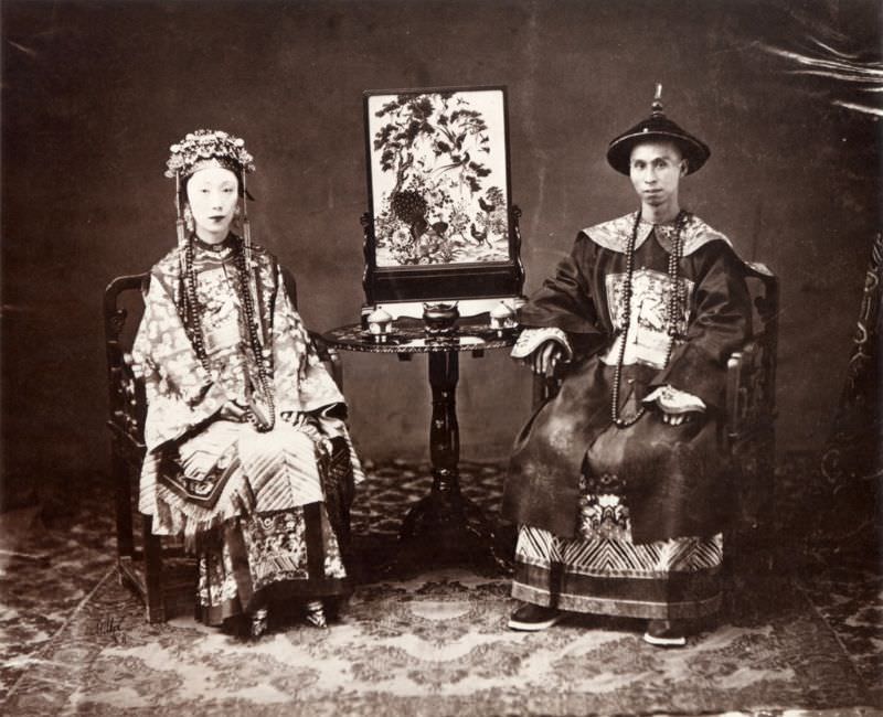 Cantonese mandarin and his wife, 1861-64