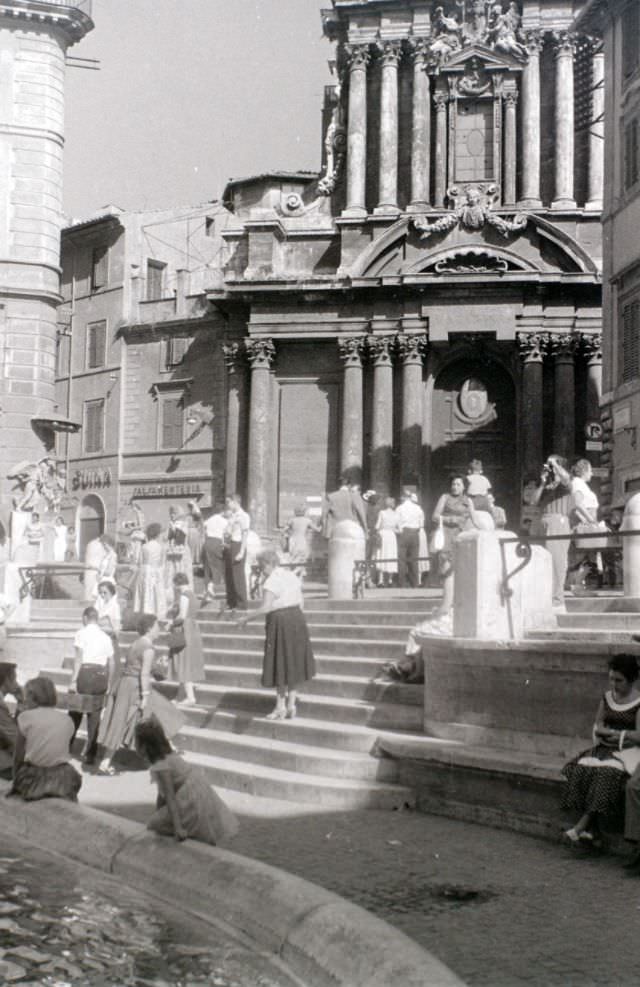 At the Trevi Fountain,1956