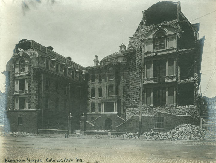 Hanneman Hospital. California and Maple Streets.