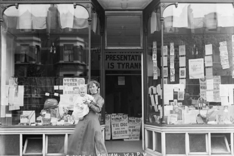 The Putney and Fulham Women’s Social and Political Union branch shop and office, 1910