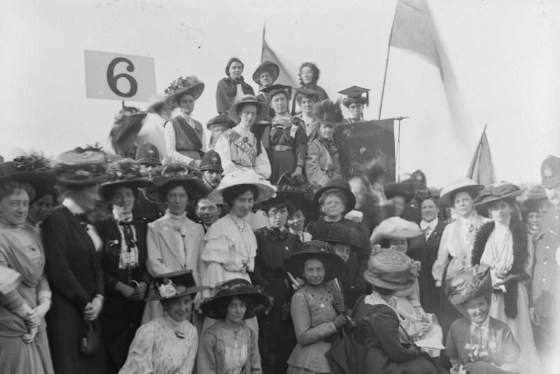 Suffragettes in Hyde Park on Women’s Sunday, 1908