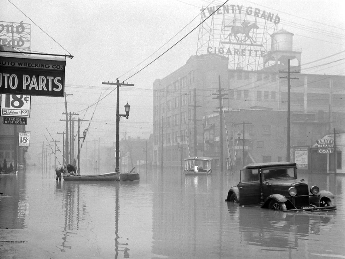 The Great Ohio River Flood, Louisville, Kentucky, 1937.