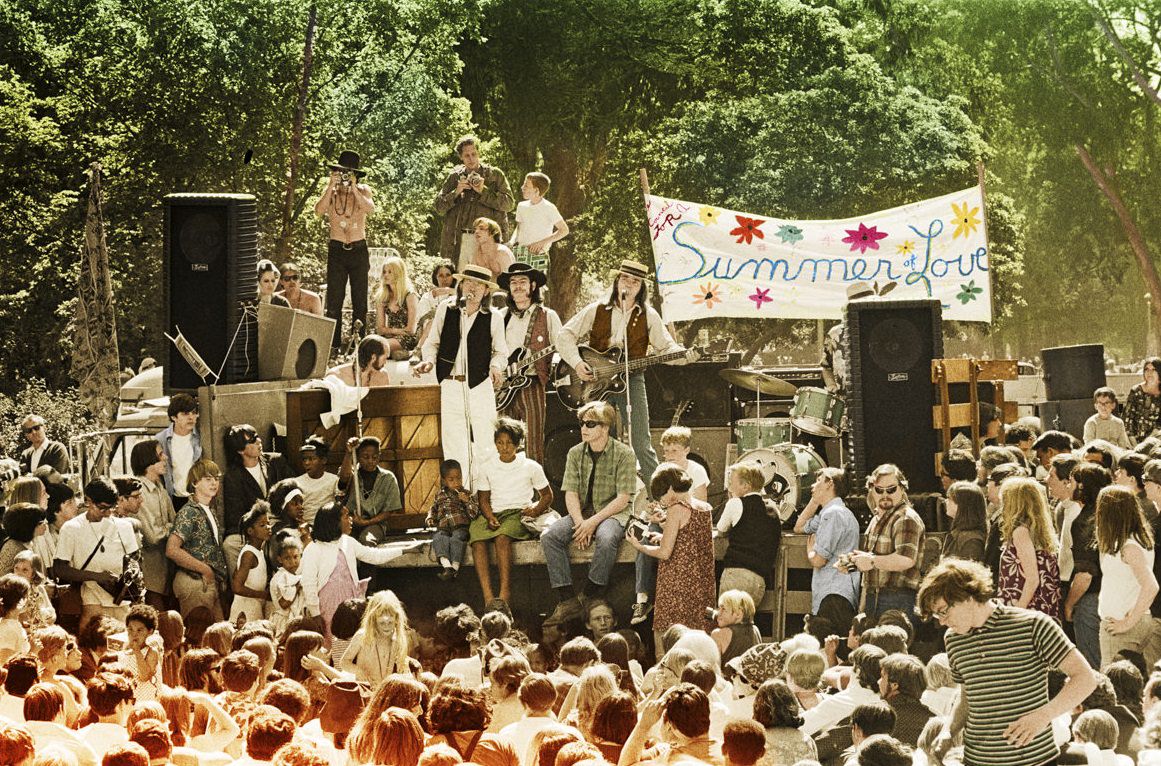 The Charlatans perform in the Golden Gate Park , 1967.