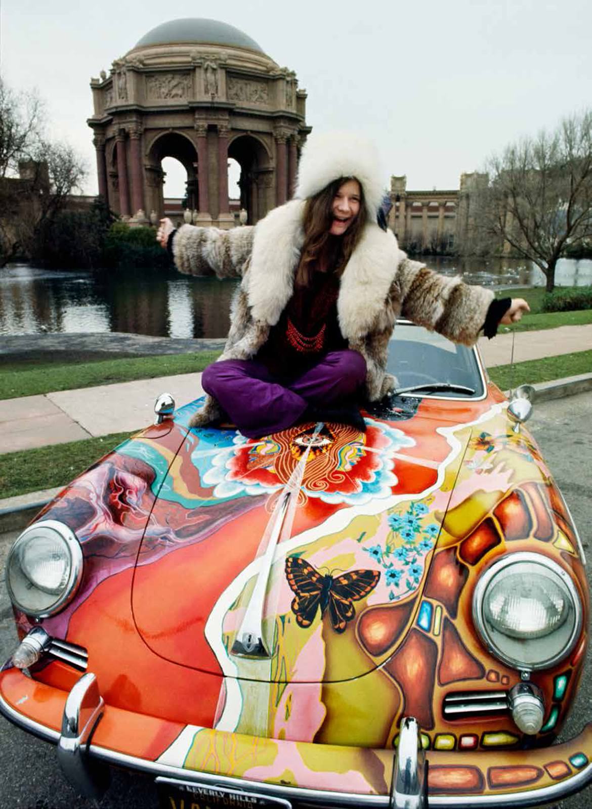 Janis Joplin and her Psychedelic Porsche, 1968.