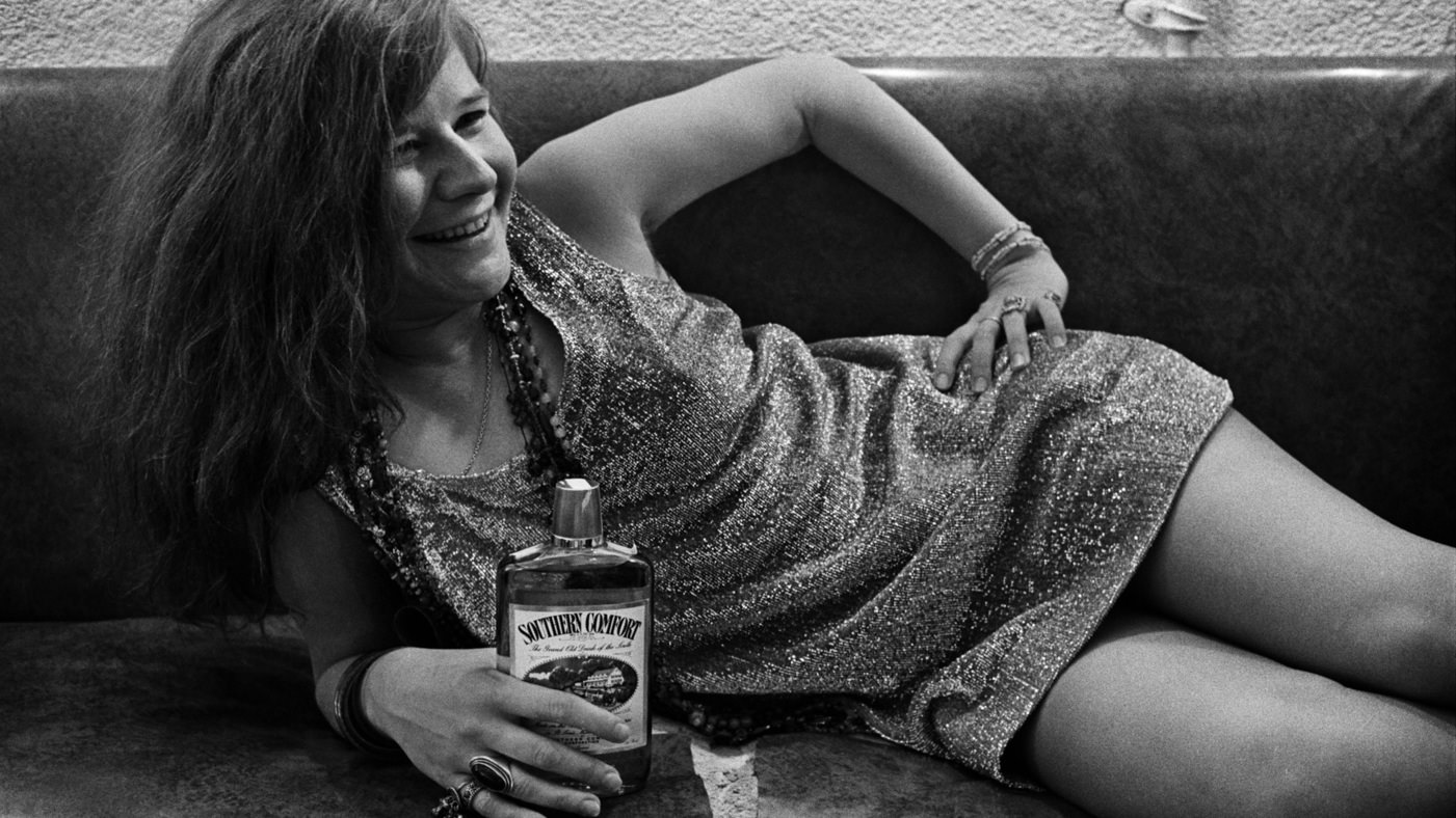 Janis Joplin backstage at Winterland in 1968.