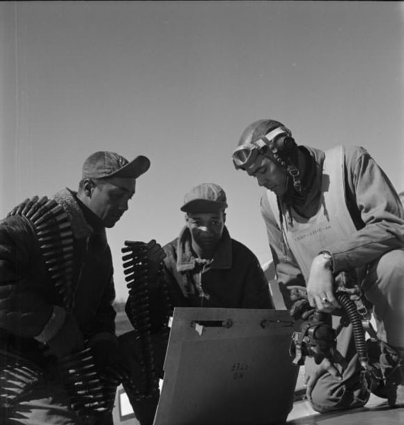 Tuskegee airmen Roscoe C. Brown, Marcellus G. Smith, and Benjamin O. Davis