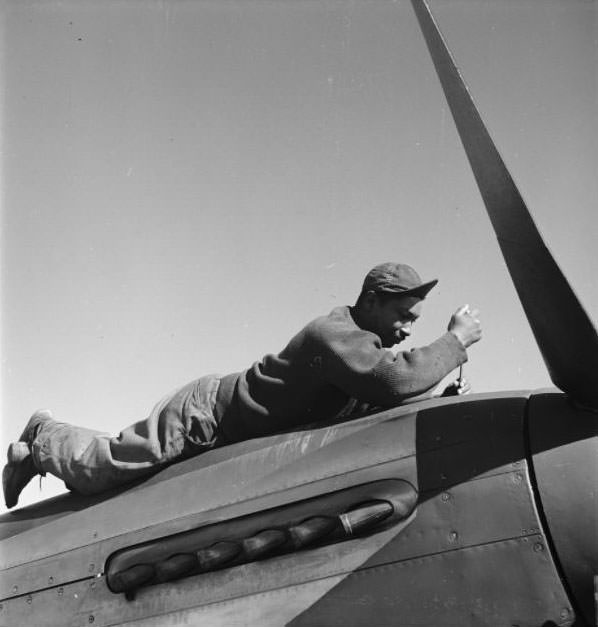 Crew chief Marcellus G. Smith, Louisville, KY, 100th F.S.
