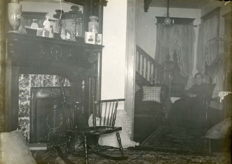 Woman seated in rocking chair