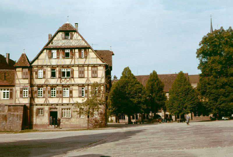 Town square in Maulbronn, 1960s