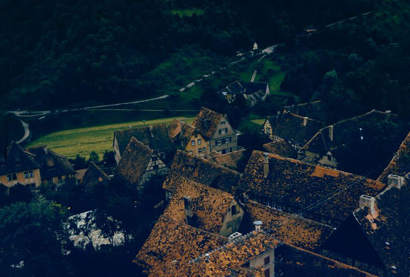 View from the tower of the town hall, Rothenburg ob der Tauber, 1960s