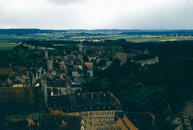 View from the tower of the town hall, Rothenburg ob der Tauber, 1960s