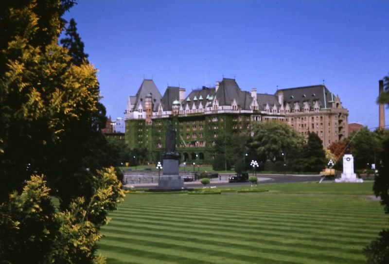 Victoria. Empress Hotel from Parliament Buildings, 1947
