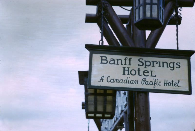 Banff. Sign at Banff Railway Station, 1947