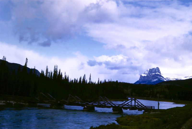 Alberta. Bow River, Mt Eisenhower - 9,390 ft, 1947