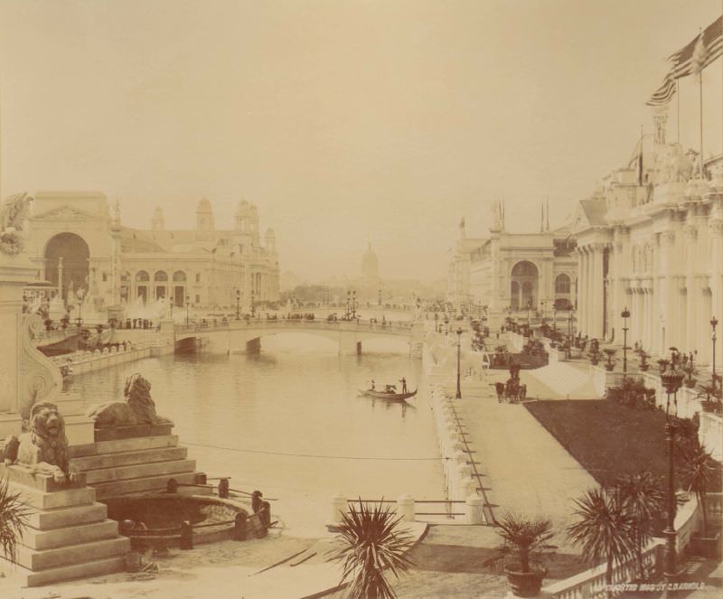 View looking north from the Colonnade, World's Columbian Exposition, Chicago, 1893