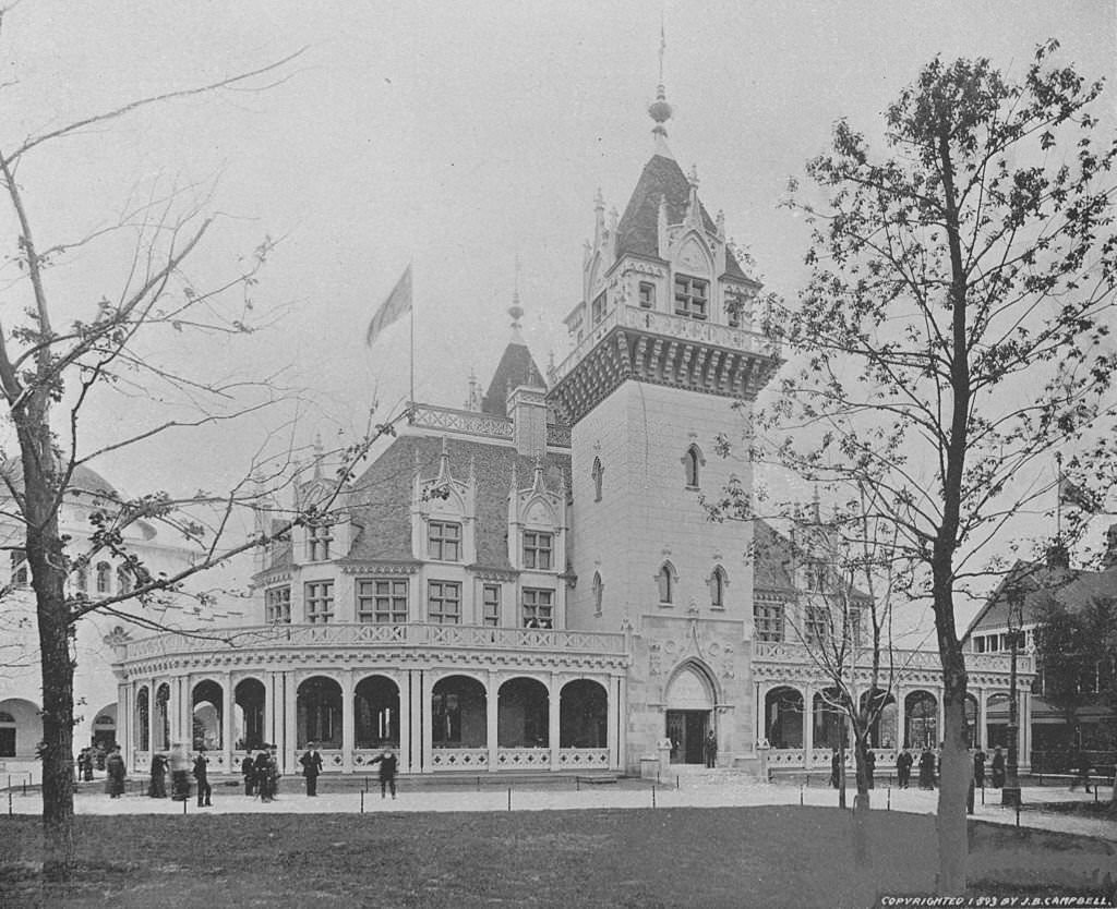 The Indiana State Building at the World's Columbian Exposition in Chicago, Illinois, 1893.