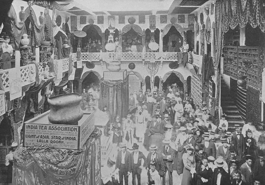 A portion of S J Tellery & Company's East India exhibit at the World's Columbian Exposition in Chicago, 1893.
