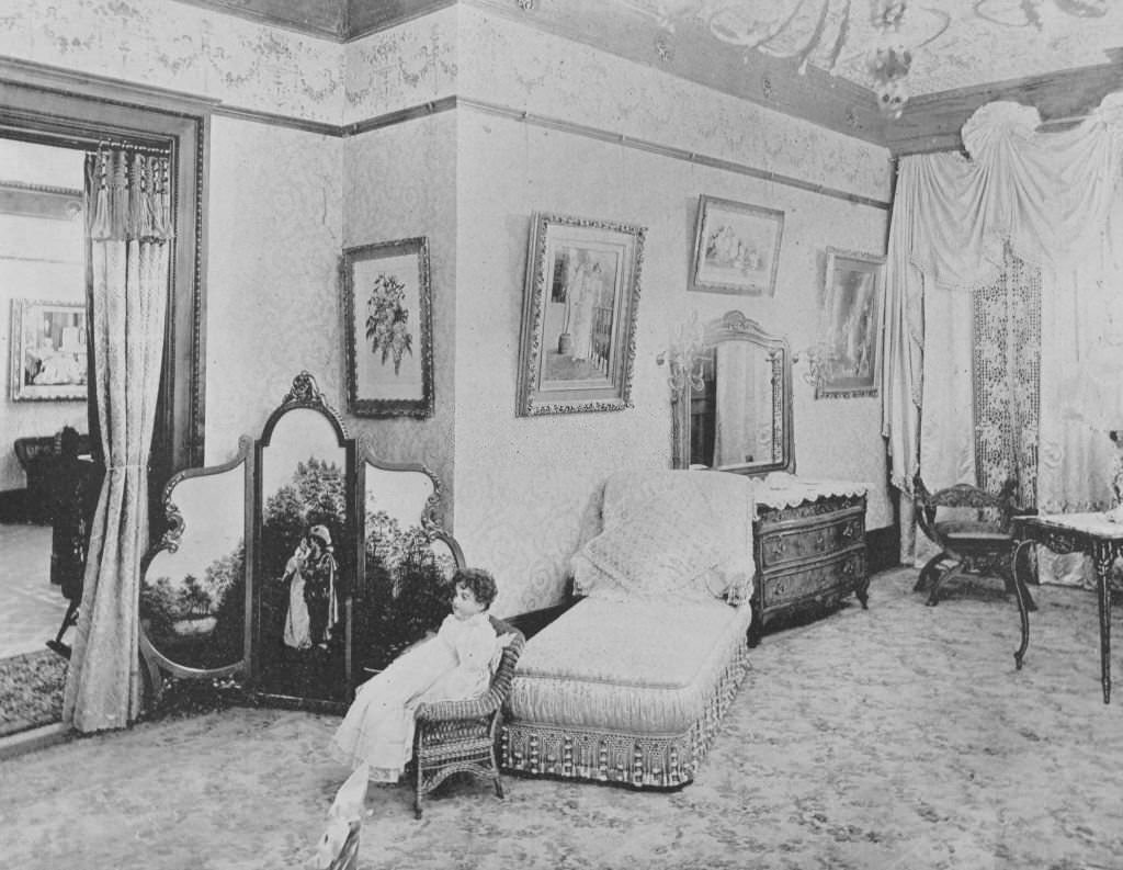 Nineteenth Century Lady's Boudoir at The World's Columbian Exposition, 1893