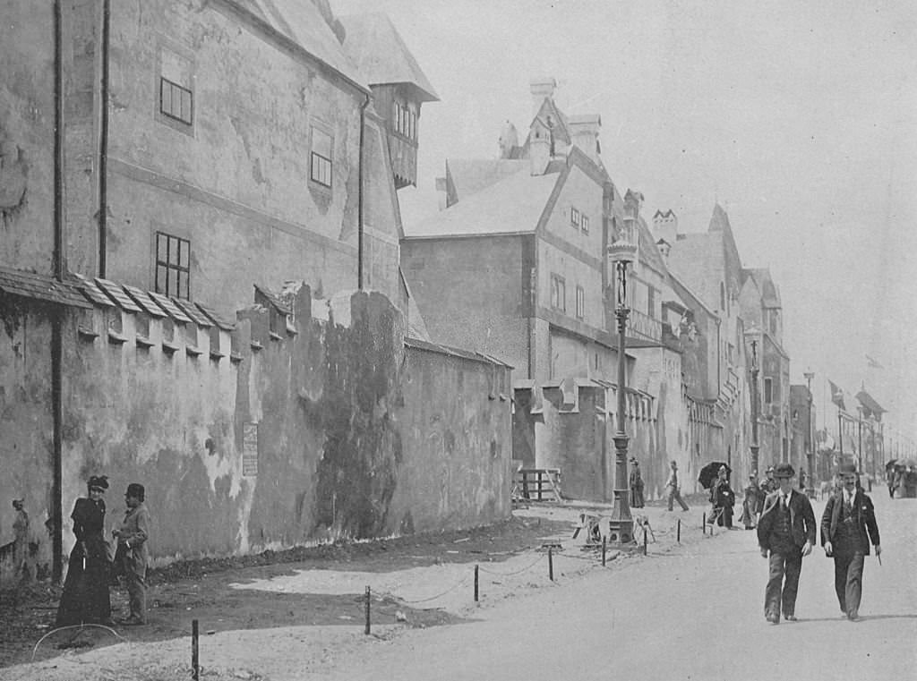 The Streets Of old Vienna at the Midway Plaisance during the World's Columbian Exposition in Chicago, 1893.