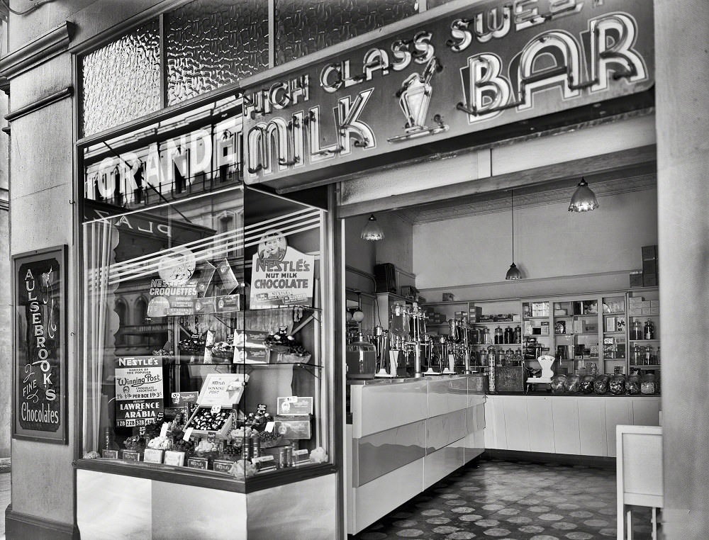 Milk Bar at the Opera House, Manners Street, Wellington, New Zealand circa 1935